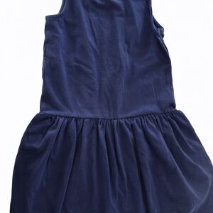 Navy Sleeveless Drop-Waist Dress